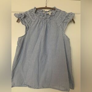 J crew pinstripe cap sleeve top